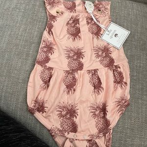 NWT Kate Quinn pink pineapple bamboo bodysuit